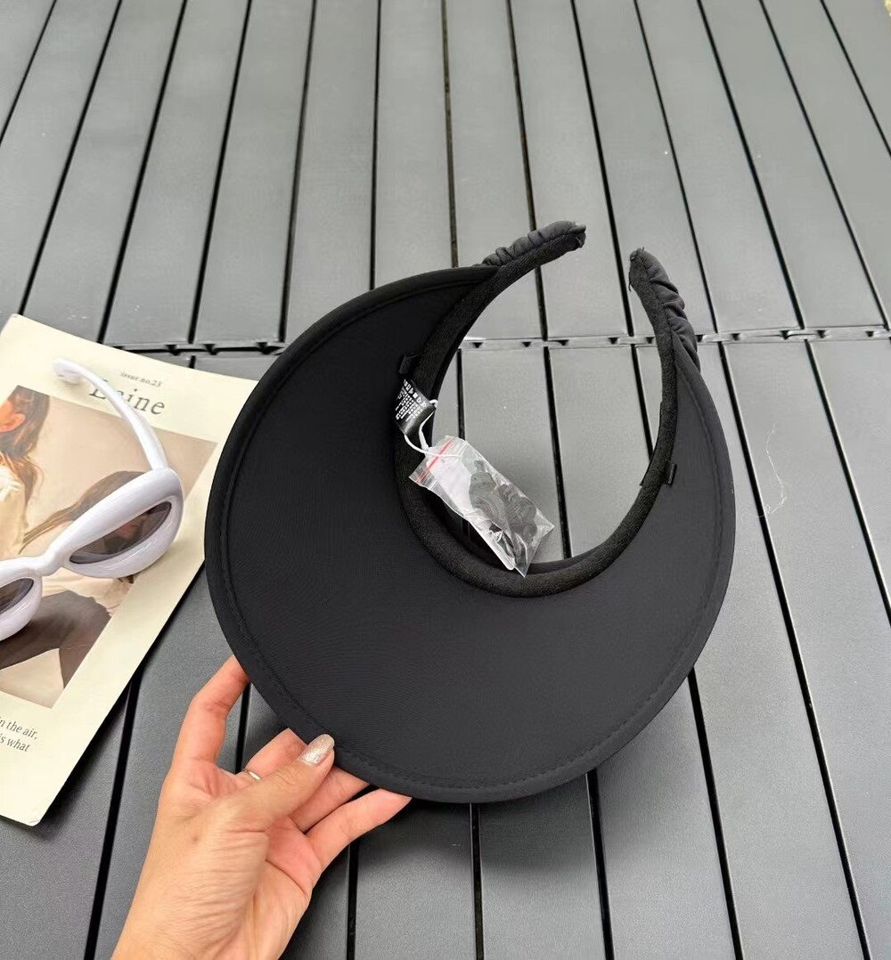 Chanel Ruched Headband Sun Visor in Black - Picture 2 of 8